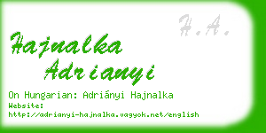 hajnalka adrianyi business card