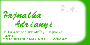 hajnalka adrianyi business card